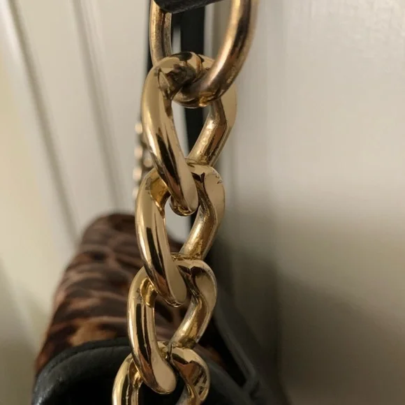 Michael Kors Leopard Print Crossbody Bag with Gold Accents - Picture 3 of 8